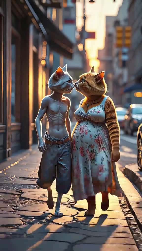 Cover for Mr. and Mrs. Whiskers Go On A Fitness Journey!!!🙀🐾🏋️  #cat #ai #workout #weightloss #bodybuilding #bodytransformation #cute #cats #catsoftiktok #bully #sad created by Meow Meow AI with Sienna Vale’s original sound