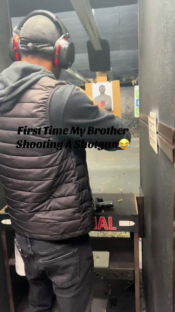 Cover for Told him he was too little—watch him prove it at the gun range 😂 #fyp #gunrange #gunsafety #family #viral