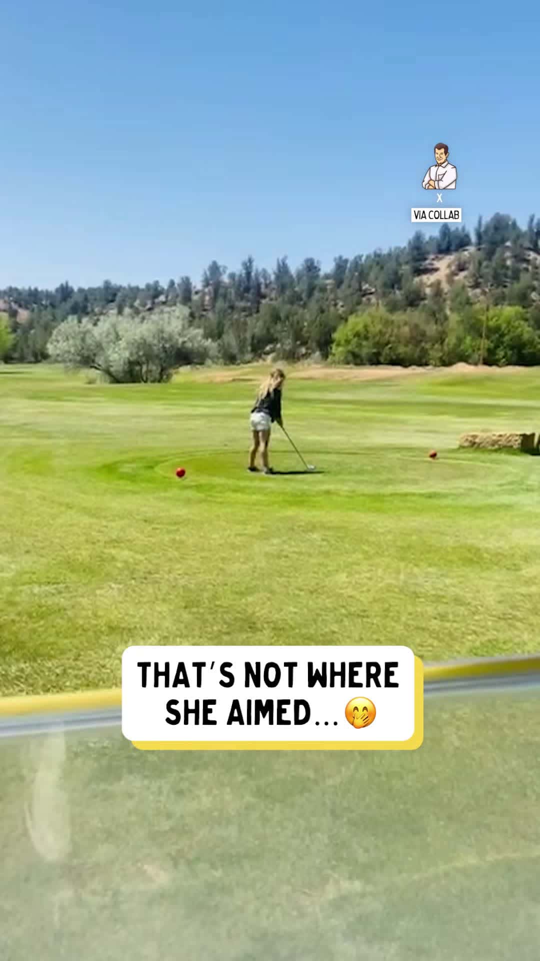Cover for #TooFunnyToScroll This golf shot had its own plans