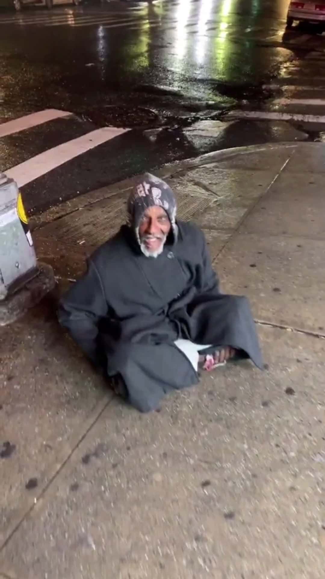 Cover for 😢 He Has Nowhere To Stay 🥺 So We Gave Him Food And Umbrella ☔️ Stay Warm And Safe  Pal 🙏❤️ @itsavage #foryou #help #give #Love #homeless