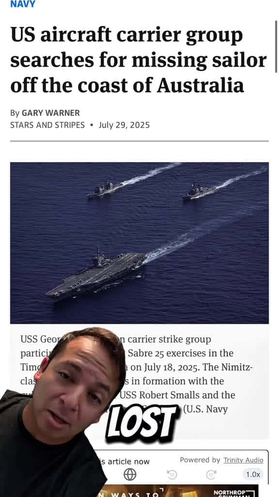 Cover for Update on Missing U.S. Navy Sailor at Sea