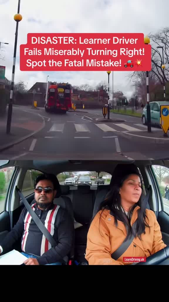 cover for Watch this learner driver fail turning right—can you spot the fatal mistake? 🚗💥 #DrivingFail #RoadSafety #DriveSafe
