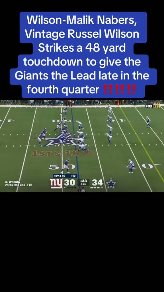 cover for Week 2 highlight! Malik Nabers and Russell Wilson lighting up the Giants🔥 #GiantsFootball #MalikNabers #RussellWilson