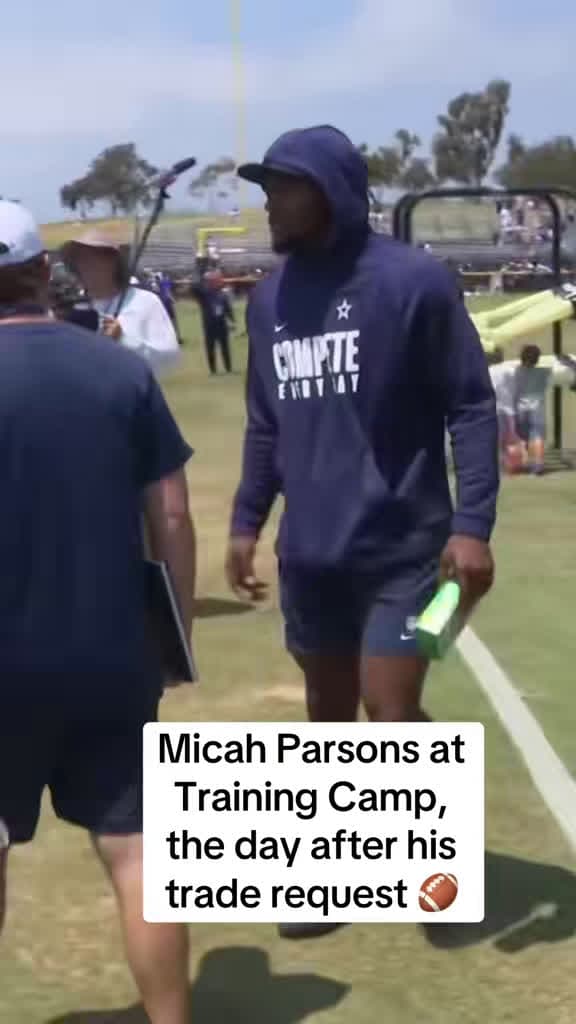 cover for Micah Parsons shows up at Cowboys training camp the day after requesting a trade! 💥 #Cowboys #MicahParsons #NFL #Football