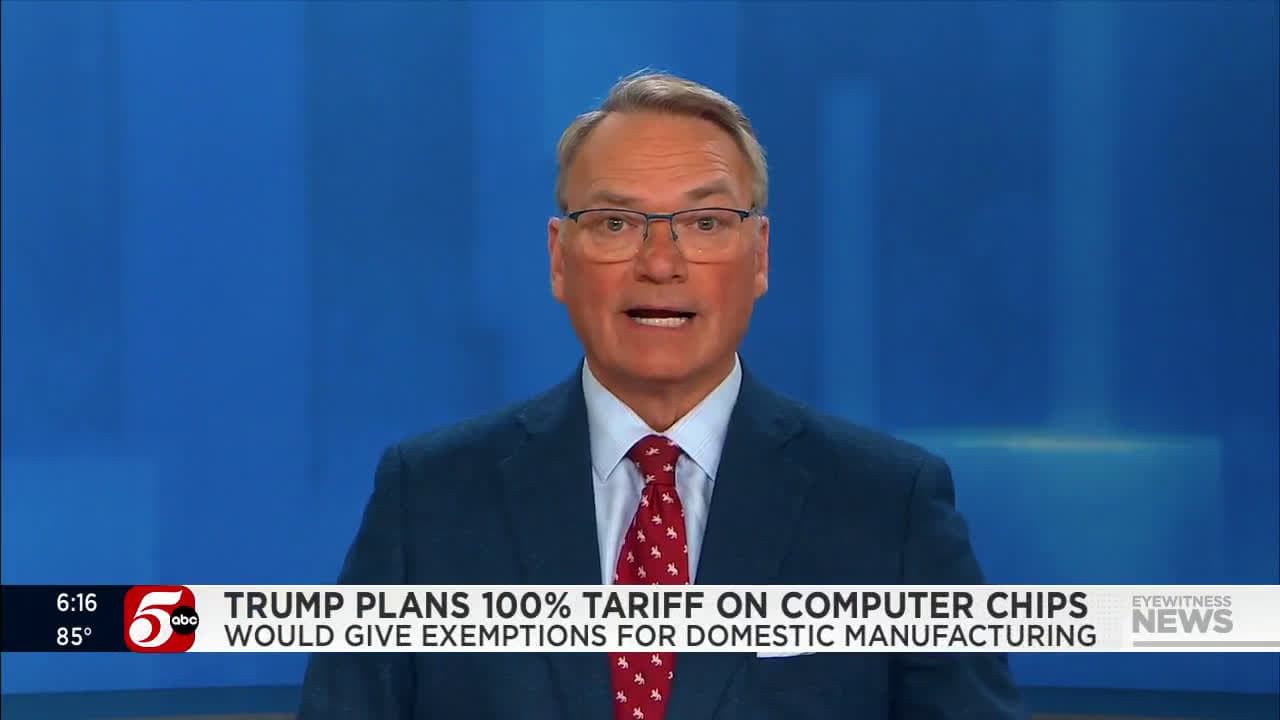 cover for Trump plans 100% tariff on computer chips, would give exemptions for domestic manufacturing