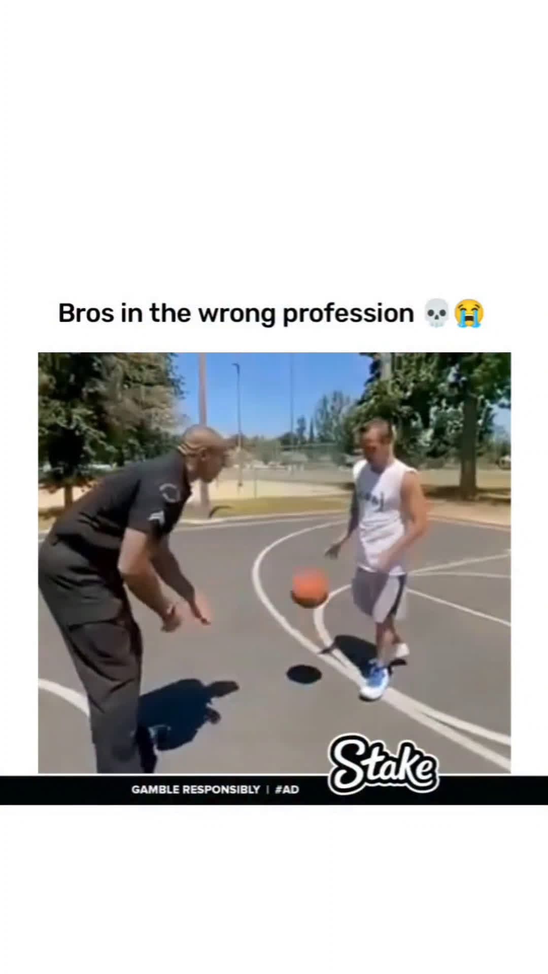cover for In the video, a cop faced off 1v1 against a boy on the basketball court. With confidence, the cop launched the ball toward the hoop, but instead of going for a dunk, he cleverly bounced it off the backboard#FirstVideoChallenge