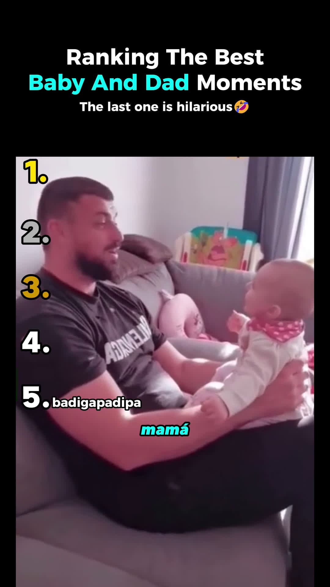 cover for Ranking The Best Father And Baby Moments #cute #funny #baby #trending