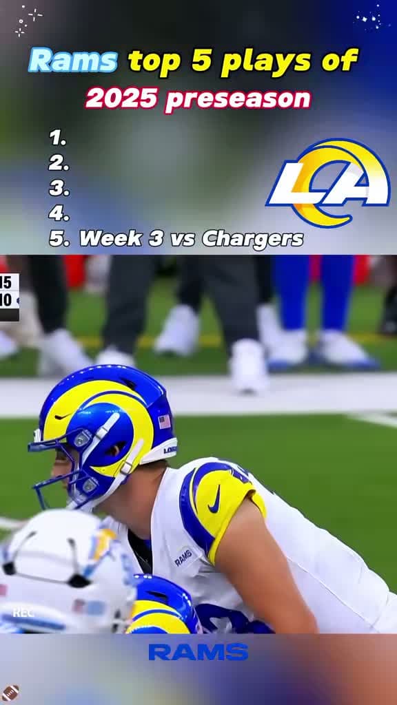 cover for Top 5 Los Angeles Rams plays from the 2025 preseason! 🏈🔥 #Rams #NFLHighlights #Touchdown