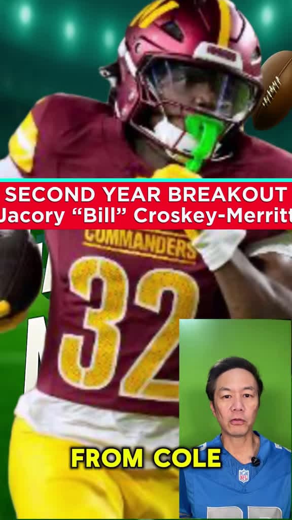 cover for Rookie Jacory “Bill” Croskey-Merritt is quietly making moves for the Commanders! Late-round steal or pass? Watch him score and grab early-down carries while Brian Robinson Jr. is out. #FantasyFootball #RookieWatch #WashingtonCo...