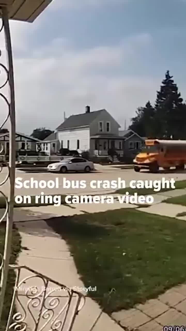 cover for School Bus Crash Caught on Ring Camera Video in Racine, Wisconsin