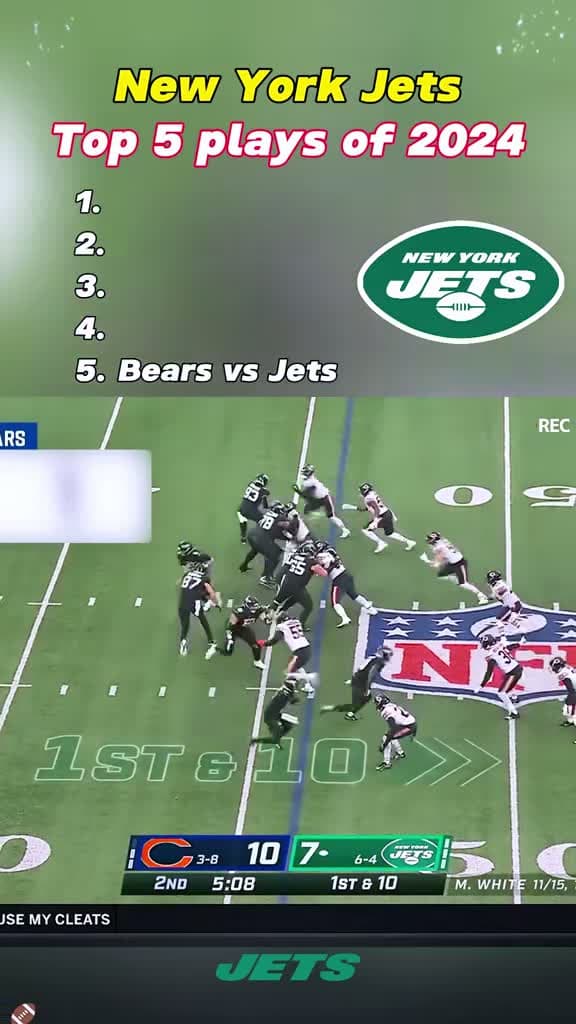 cover for Top 5 electrifying New York Jets plays of 2024! 🏈🔥 #NFL #NewYorkJets #Highlights
