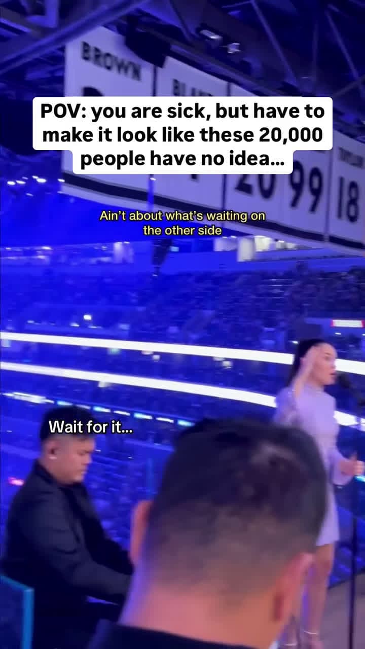 cover for you are sick, but have to make it look like these 20,000 people have no idea...#UnpopularOpinion #CaughtOnCamera