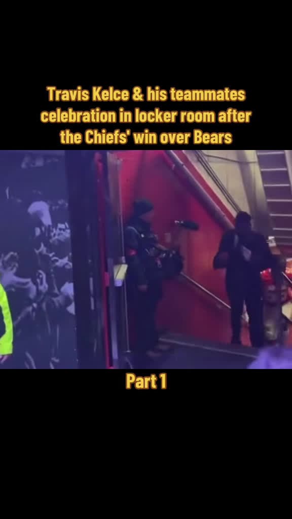 cover for Travis Kelce and teammates celebrate big win over the Bears! 🏈🔥 #TravisKelce #Chiefs #Victory #LockerRoom