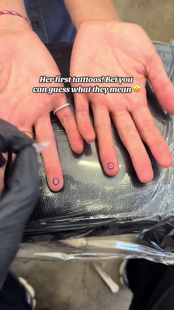 cover for Her first finger tattoos—can you guess what they mean? 🤔 #finelinetattoos #smalltattoos #viral