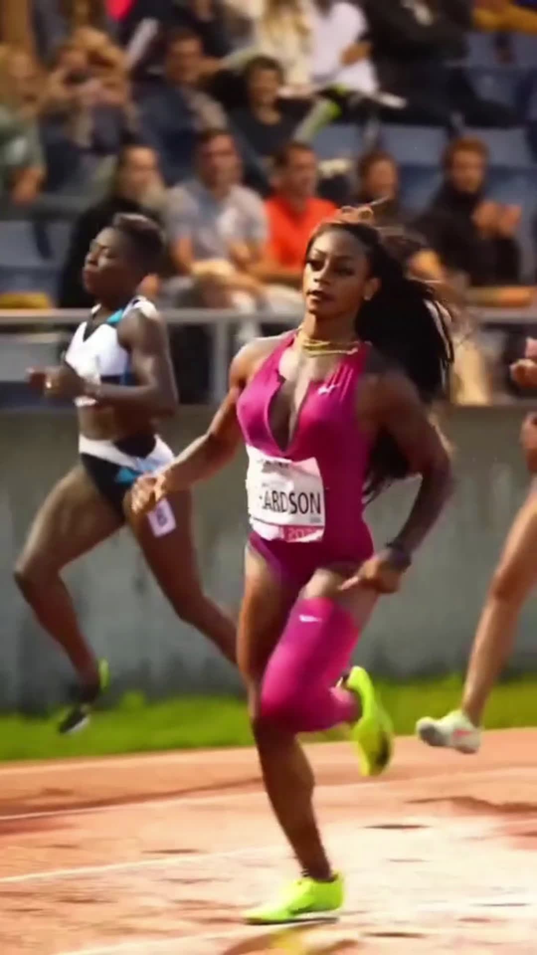 cover for Sha Carri Richardson on Fire Winning World Championship #shacarririchardson #richardson #american #athelte #fyp #tranding  #usa #