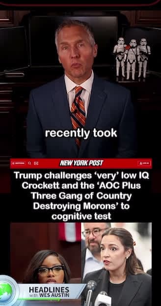 cover for Trump Challenges ‘Very’ Low IQ Crockett and AOC to Cognitive Test.