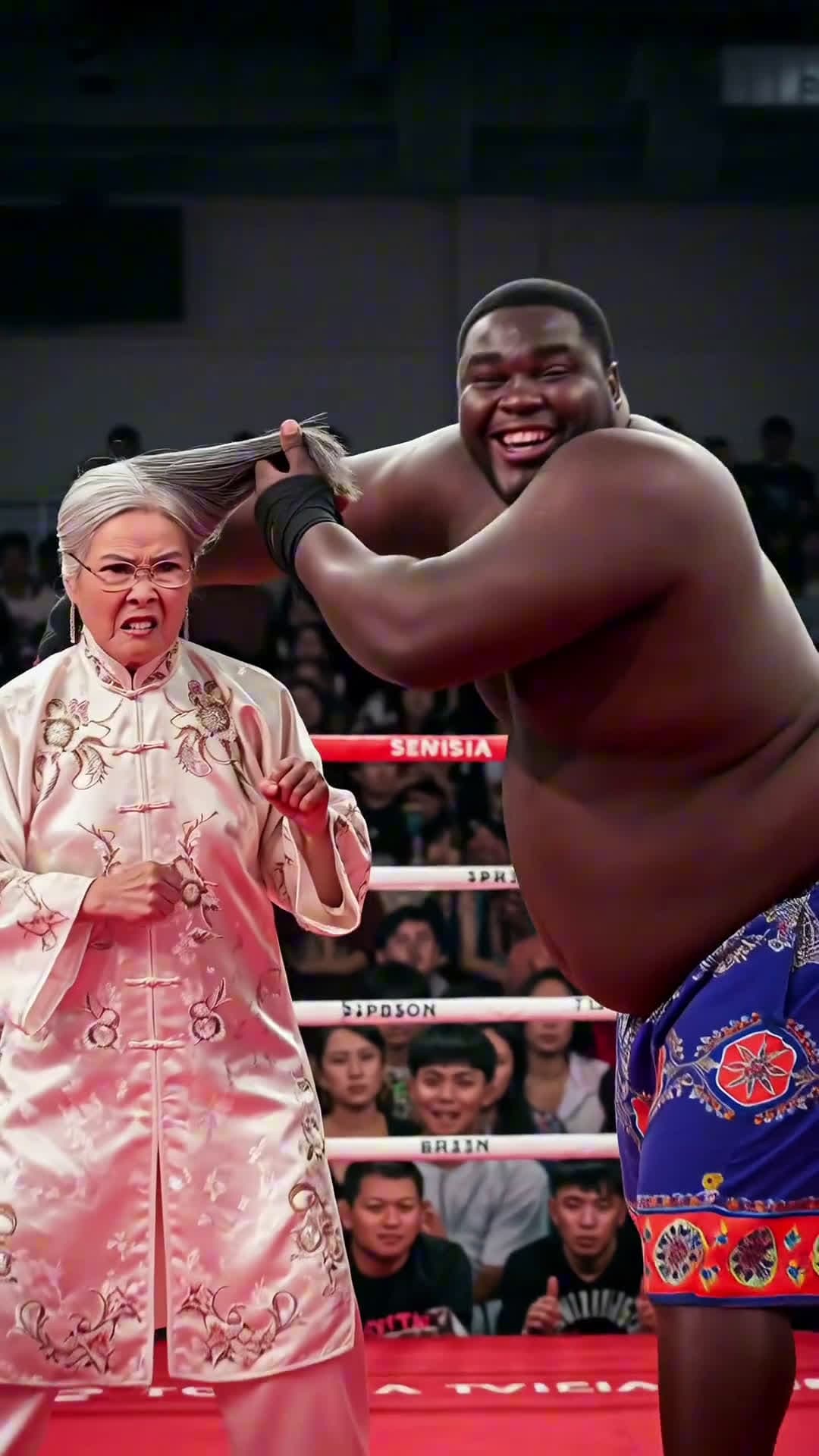 cover for AI video: Aunties take revenge right away, no grudges held! #MartialArts #Match #Fight #Popular #HotTopic #ai
