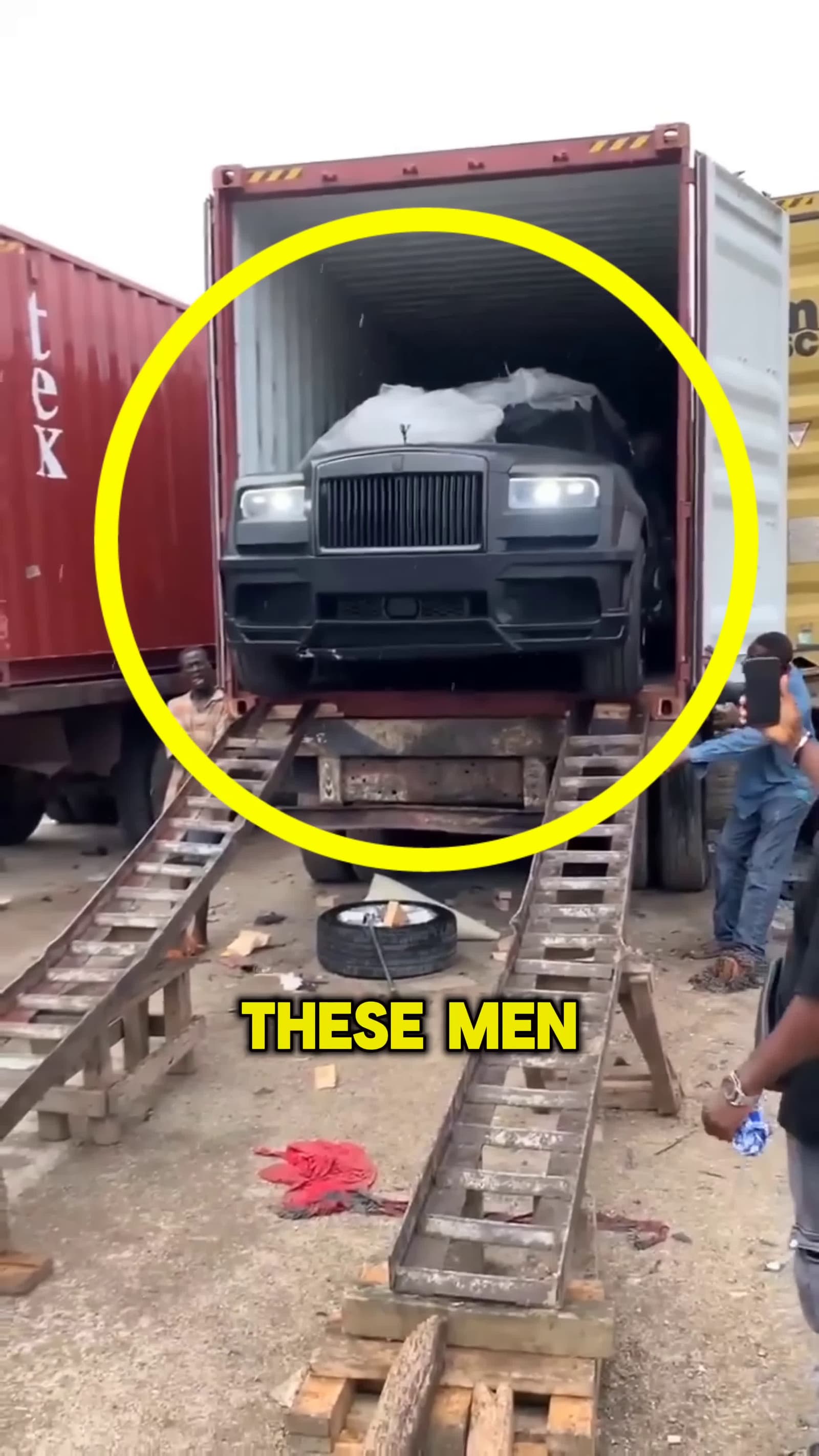 cover for Offloading Rolls Royce On Broken Wooden Ramp