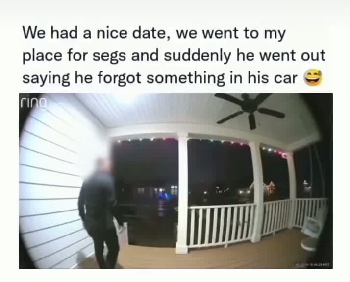 cover for Guy tries to sneak out to his car to avoid passing gas on a date, but the ring camera caught everything! 😂 #caughtonring #datefail #embarrassing