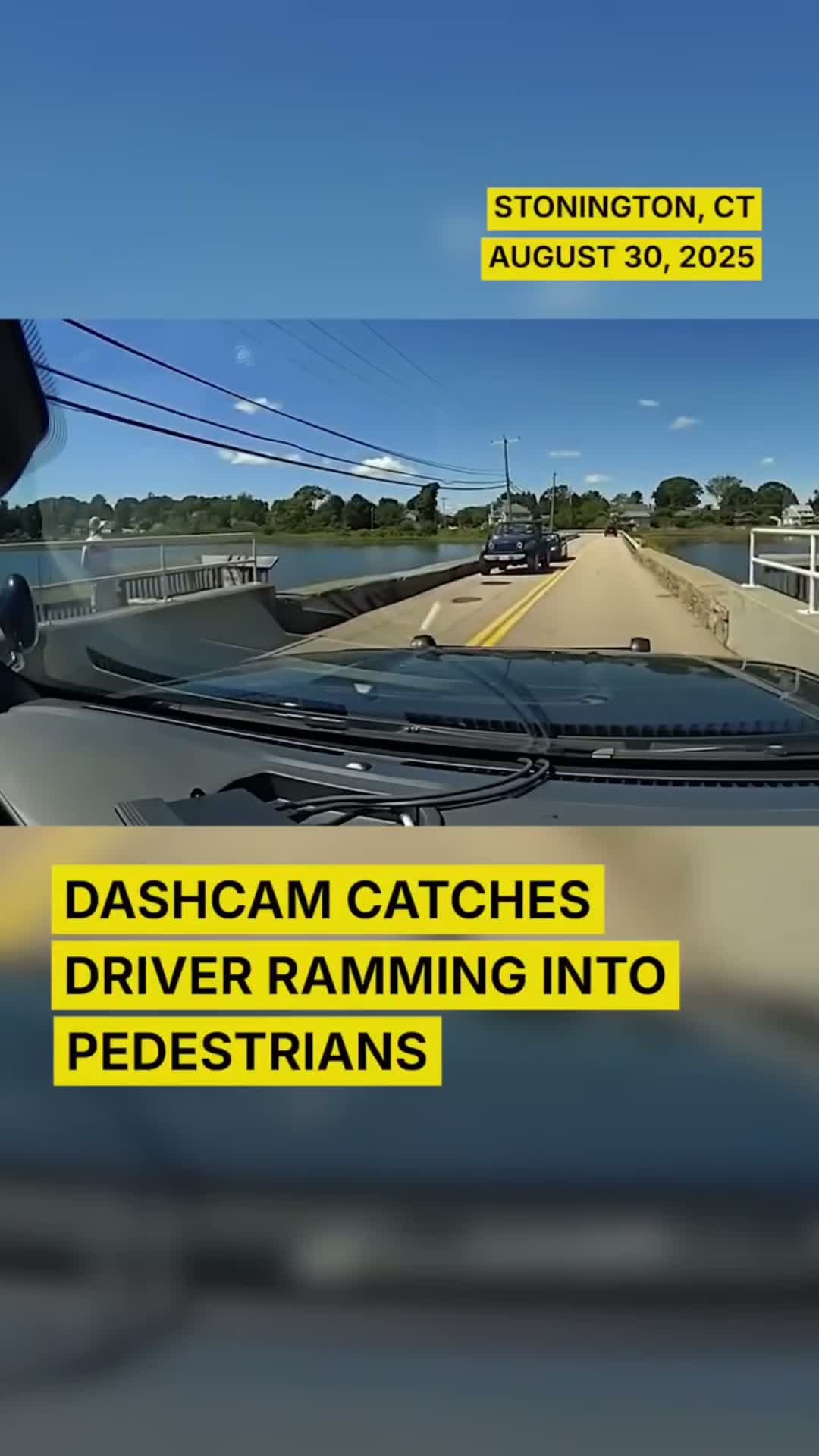 cover for 75-year-old Wendell Hisle charged after allegedly trying to ram people in Stonington, CT. Dashcam shows him hitting a stone wall near the group before fleeing. No alcohol or health issues reported; released on $250K bond. #Stonington #HitAndRun #RoadRage #CrimeNews #BreakingNews #Shocking #PublicSafety #Dashcam #LocalCrime #CTNews