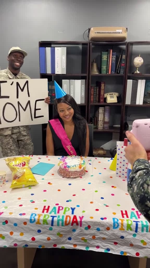 cover for Soldier makes it home in time for his wife s birthday party 57759 #us