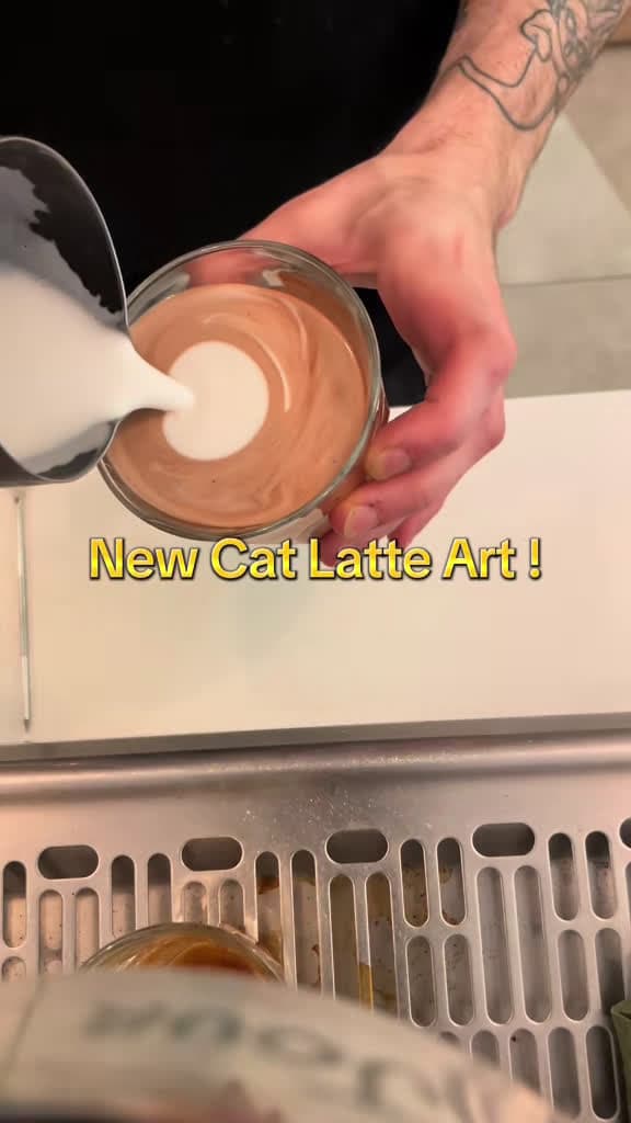 cover for Adorable cat latte art you have to see! 😻 #LatteArt #Barista #Coffee