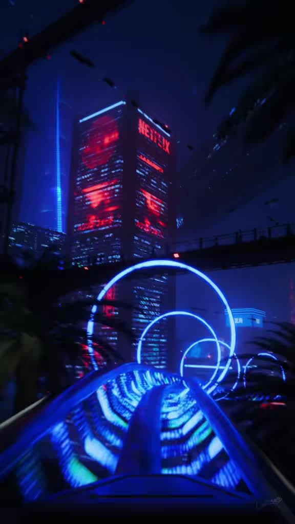 cover for Ups and downs through a neon cyberpunk cityscape — rendered with Drop & Render. #blender3d #cyberpunk #anime #digitalart #nightcity