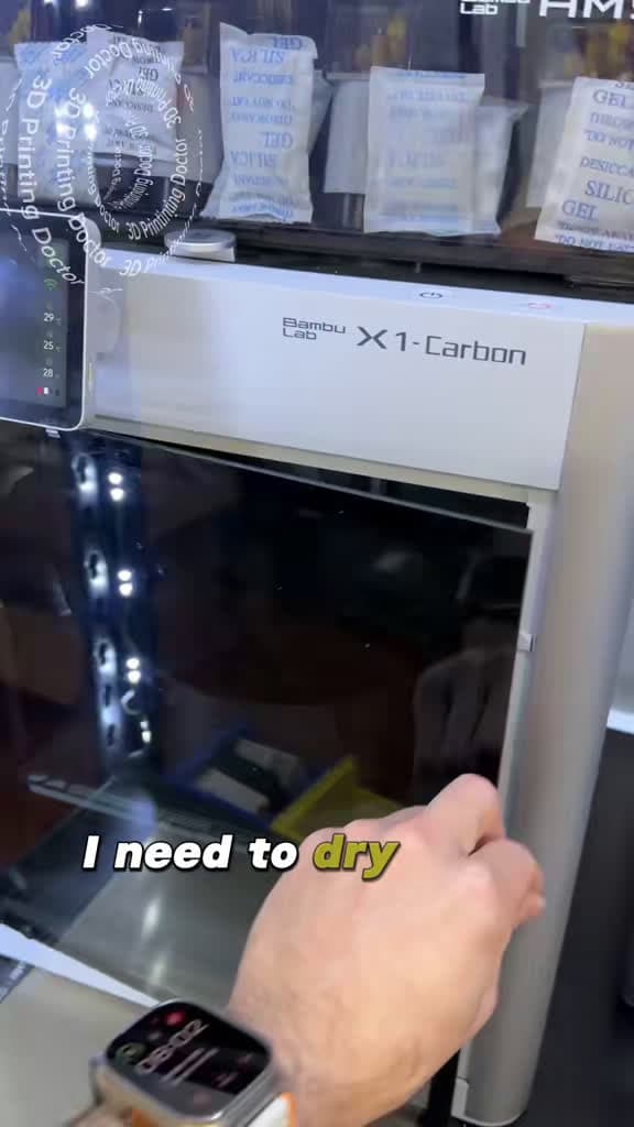 cover for Drying carbon fiber PLA with the X1C—unleash stronger prints! 🚀 Have you tried this printer trick before? Comment below. #3Dprinting #carbonfiber #filament #tipsandtricks