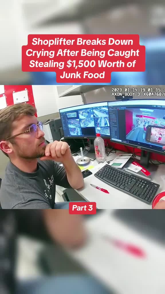 cover for Shoplifter Cries On Camera After Stealing $1,500 Worth of Junk Food 😢 #CaughtOnCamera #ViralVideo #Shoplifting #Police