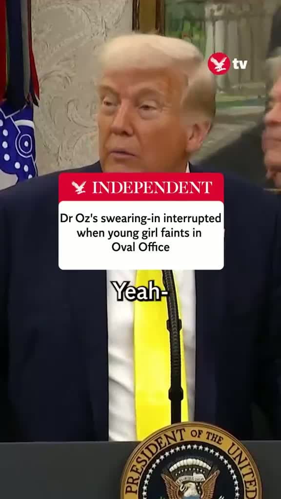 cover for An impromptu press conference following Dr. Mehmet Oz’s swearing-in as head of the Centers for Medicare and Medicaid Services was cut short after a young girl passed out as President Donald Trump was speaking. Trump was in the ...