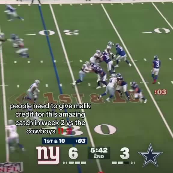 cover for Malik’s unbelievable catch in Week 2 vs Cowboys! 🏈🔥 #NFL #MalikNabers #Viral