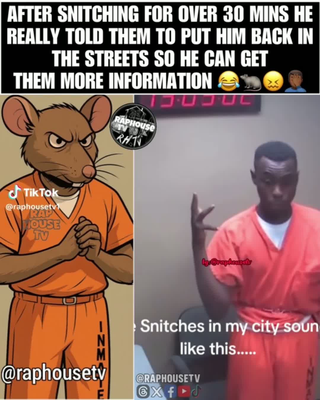 cover for After snitching for 30 mins he said put him back on the streets.