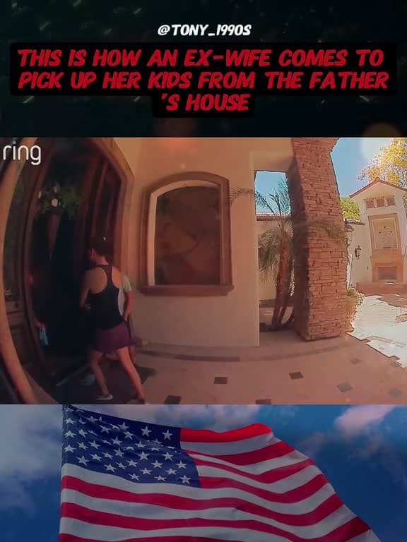 cover for Ex-wife pulls up to dad's house to pick up the kids — doorbell cam captures every moment 🥵 #doorbellcamera #ring #securitycamera #fyp #familydrama