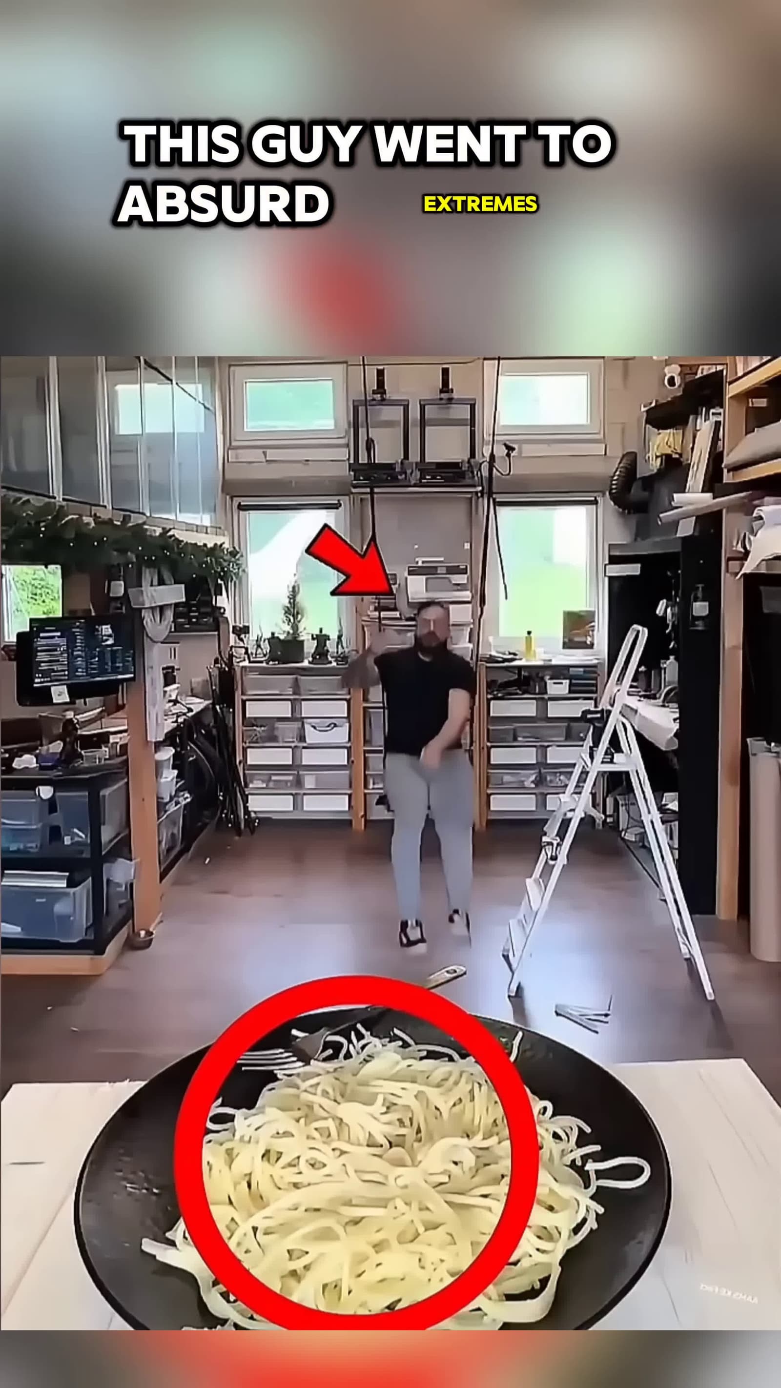 cover for He Built a Swing to Eat Chow Mein Then It Got Even Crazier shorts
