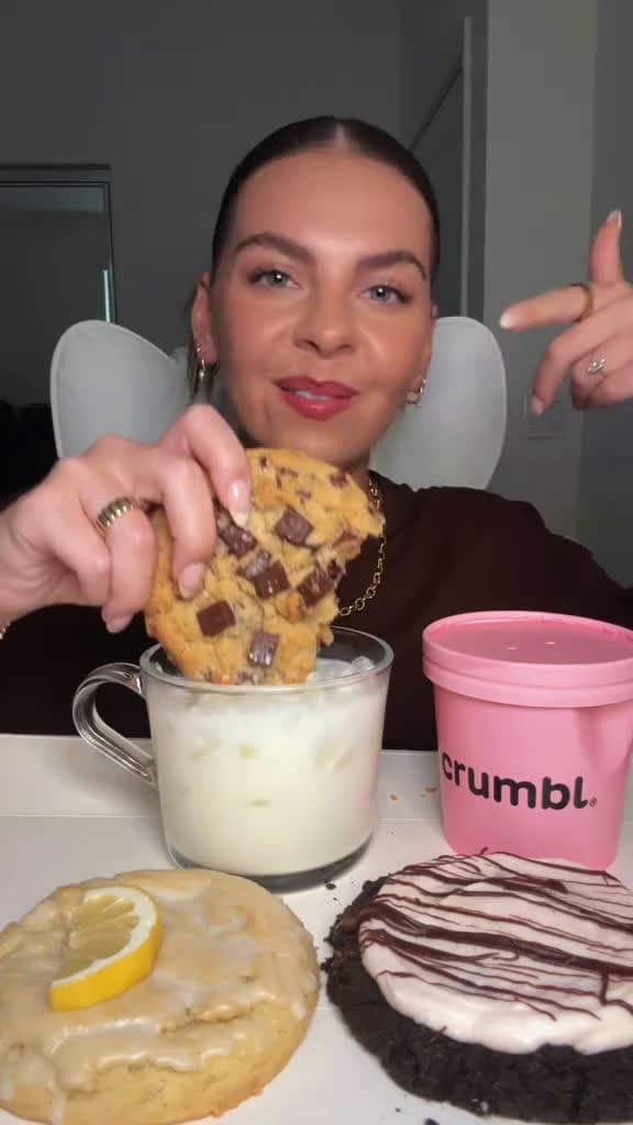cover for CRUMBL COOKIES  ICE COLD MILK  crumblcookies crumblreview crunchymukbang cookiesa 03935 #nicevideo