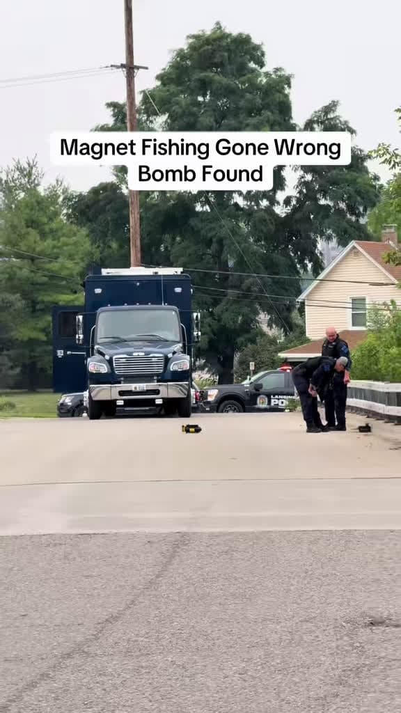 cover for Magnet fishing surprise: I actually found a BOMB! 💥 #MagnetFishing #ExplosiveFind #Police #UnexpectedCatch