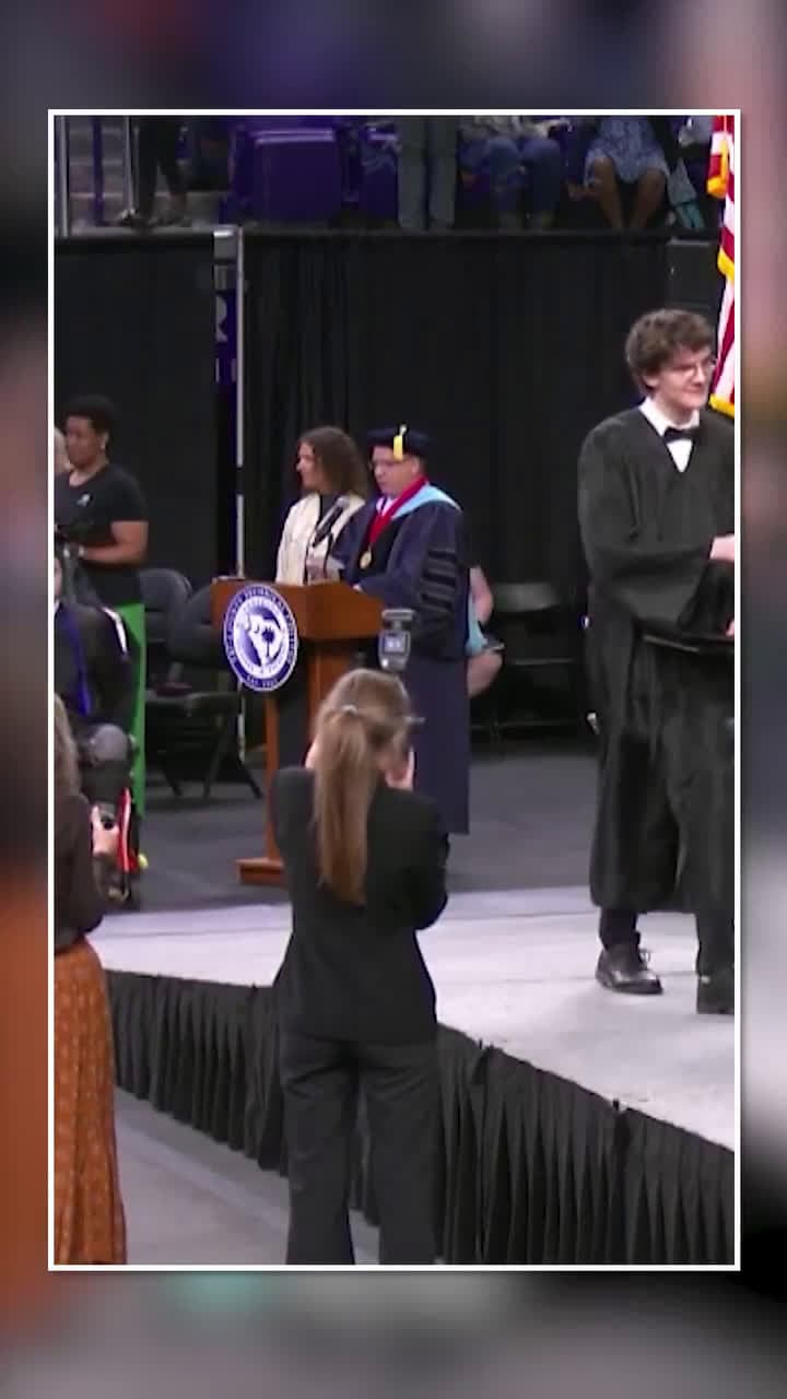 cover for After being paralyzed, this student defies the odds and walks across the stage to receive his diploma 👏 #Inspiration #NeverGiveUp #Graduation