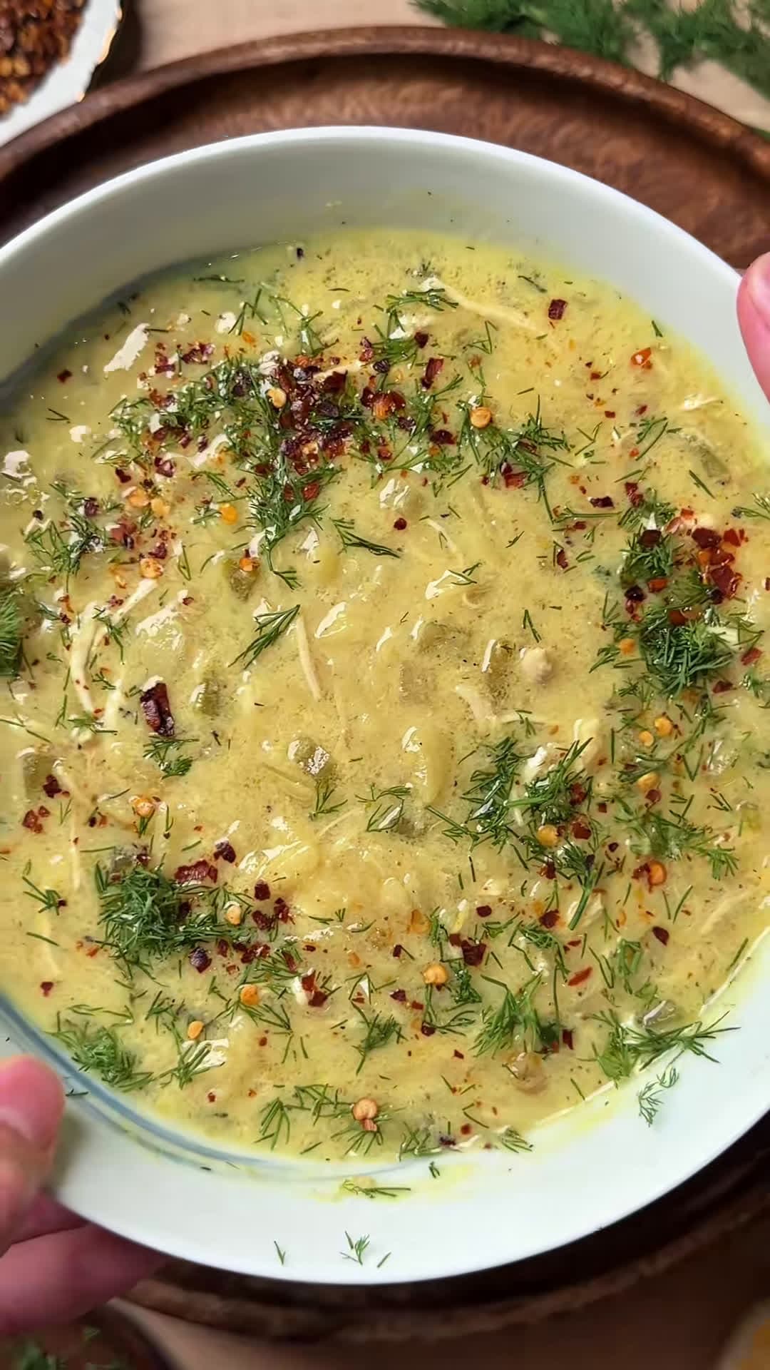 cover for Creamy lemon orzo chicken soup 🫶🏼 full recipe is on my site!
