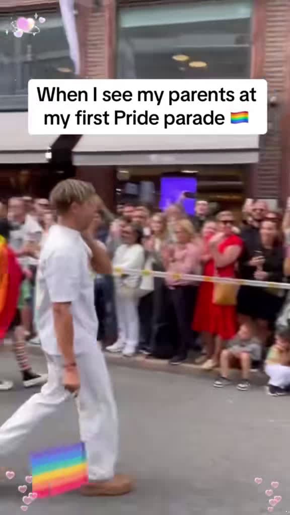 cover for When you unexpectedly see your parents cheering at the Pride Parade 🏳️‍🌈 #LoveIsLove #FamilySupport #Pride