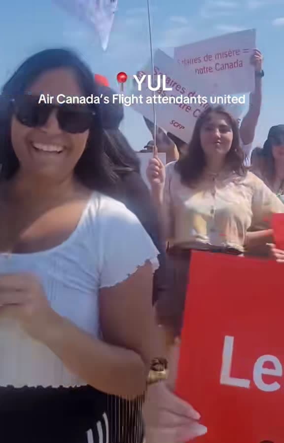 cover for Day 1 of the strike at Montreal's YUL as flight attendants demand fair wages after years of unpaid hours. Possible service disruptions as talks stall and the government weighs intervention ✊ #AirCanada #FlightAttendants #YUL #S...