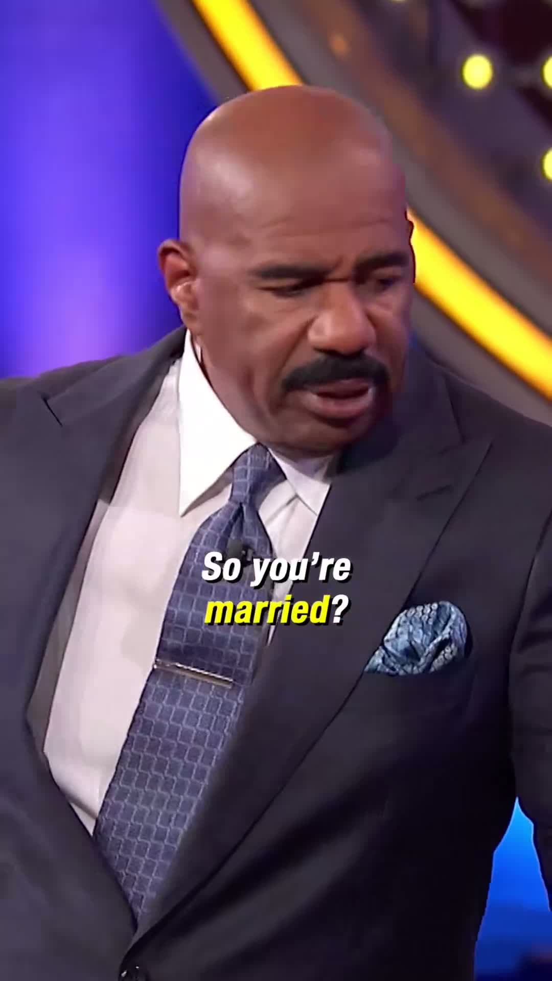 cover for #UnpopularOpinion “So you’re married?” “I am not. Not yet.” 💍😲❤️ Happy Valentine’s Day from #FamilyFeud and #SteveHarvey!