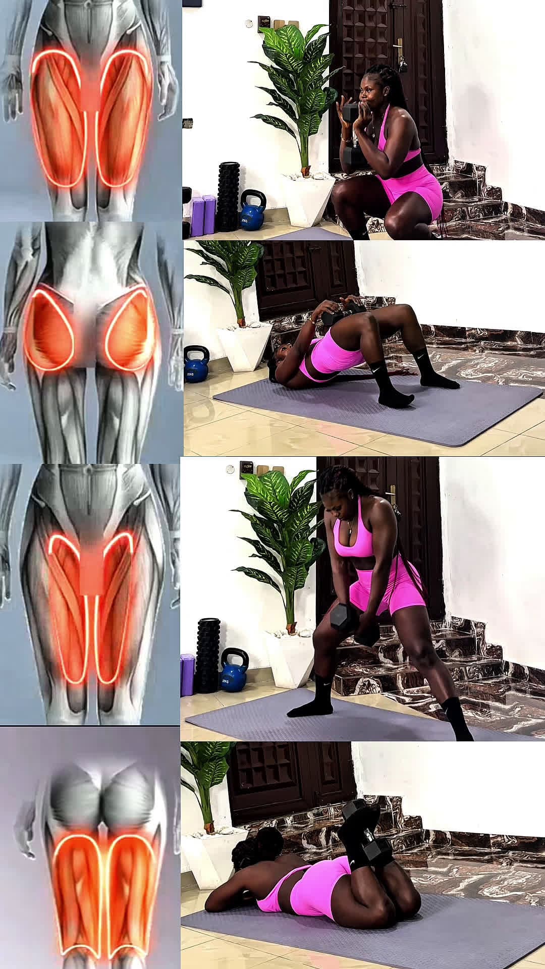 cover for Grow your legs from every angle with just one dumbbell;  inner thighs, quads, glutes, and hamstrings. Try this today and feel the burn💪Do 3-4 sets of 8-12 reps of each exercise 2-3 times a week for best results ☺️#legdayworkout #dumbbelltraining #homeworkouts #lowerbodystrength #fitfromhome