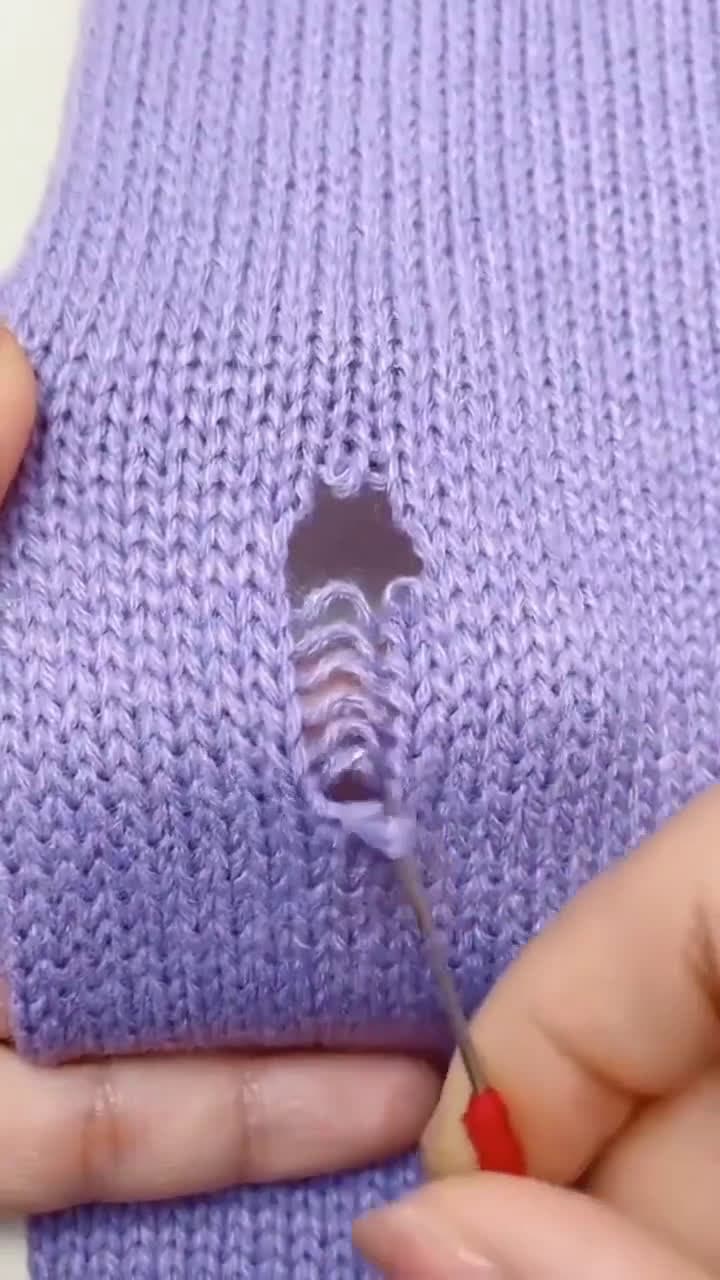 cover for Watch this mesmerizing knitting repair unfold! 🧶✨ #KnittingMagic #Crafts #DIY