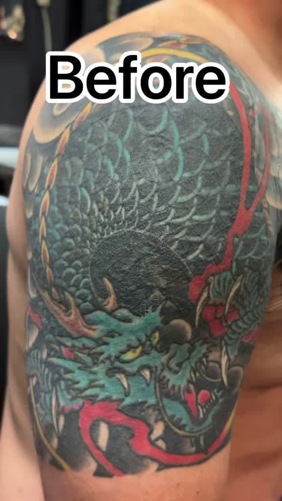 cover for Watch this old tattoo get a fresh burst of color! 🎨 #TattooTransformation #CoverUp