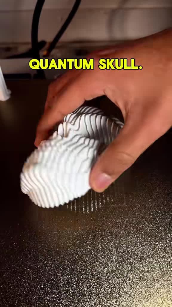 cover for 3D-printed quantum skull that bends reality — hypnotic to watch 👁️ #3dprinting #satisfying #illusion #quantum #asmr