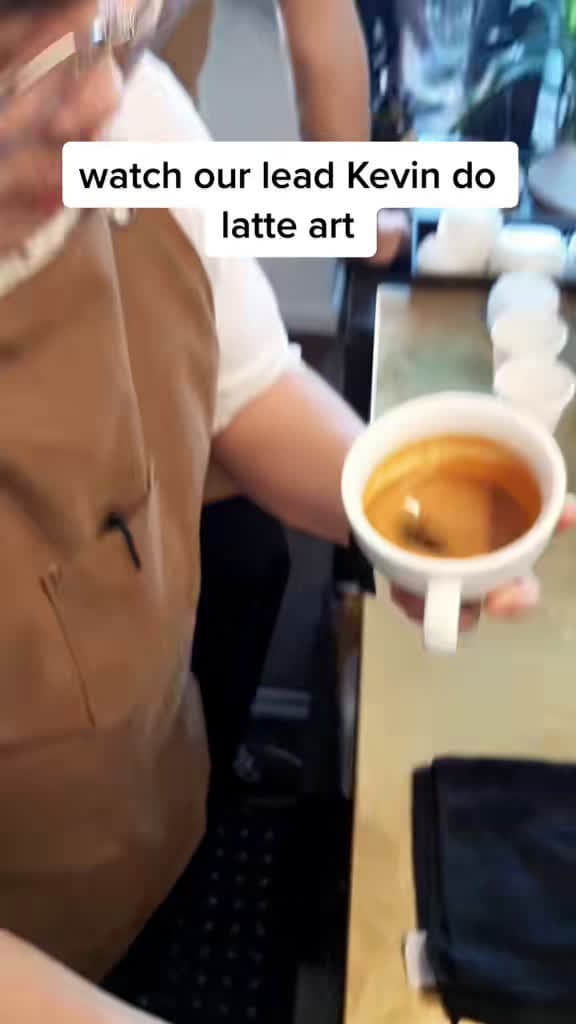 cover for Stunning latte art in action! ☕️ #LatteArt #CoffeeArt #FlatWhite #ShortFilm