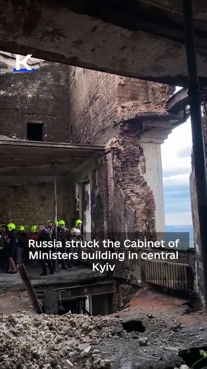 cover for Inside Ukraine’s government HQ after a brutal Russian strike – charred walls and shattered floors 💥 #Ukraine #WarZone #BreakingNews