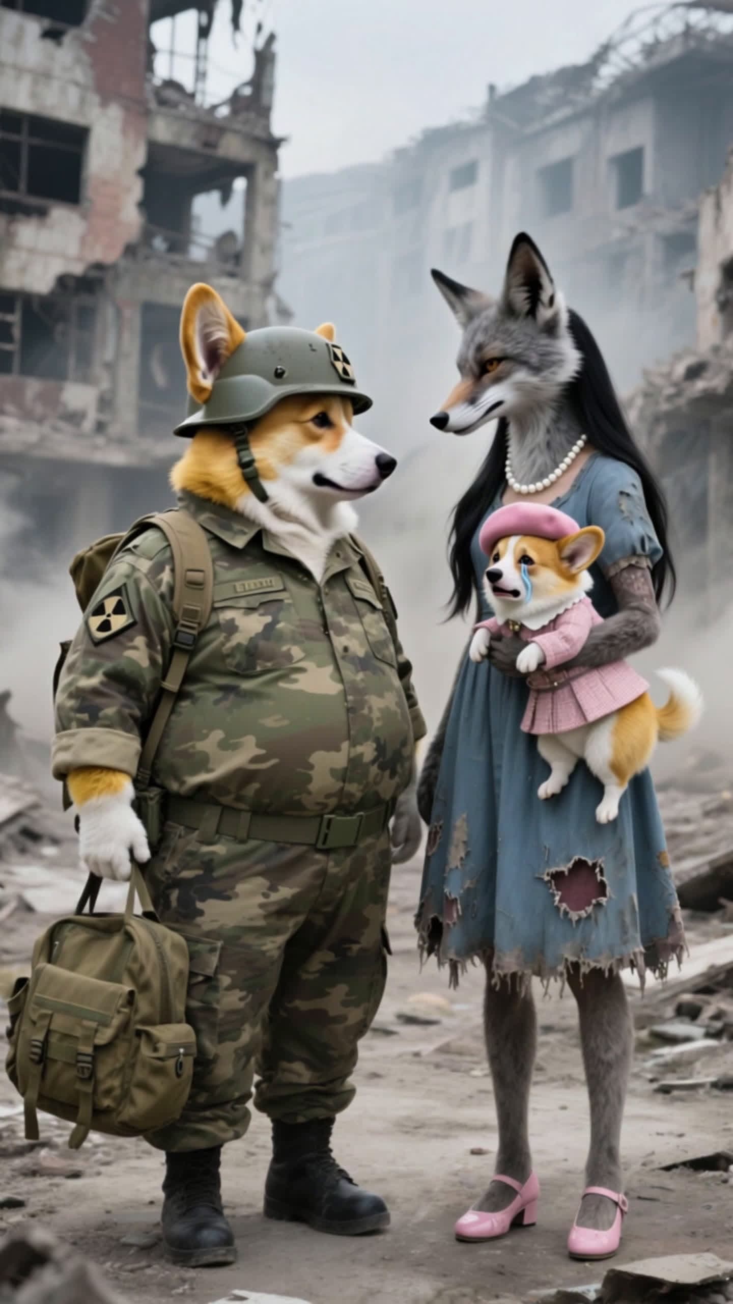 cover for AI-generated: Corgi's lover cheats, heartbroken and sad! 🐶💔 #ai #drama #dog