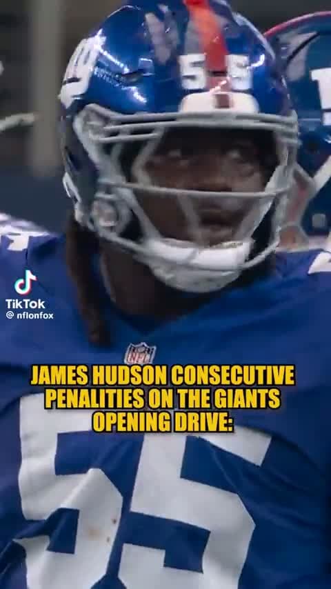 cover for Giants LT James Hudson III racks up 4 straight penalties on opening drive vs. Dallas 😬 #NFL #Giants #Cowboys #FootballHighlight