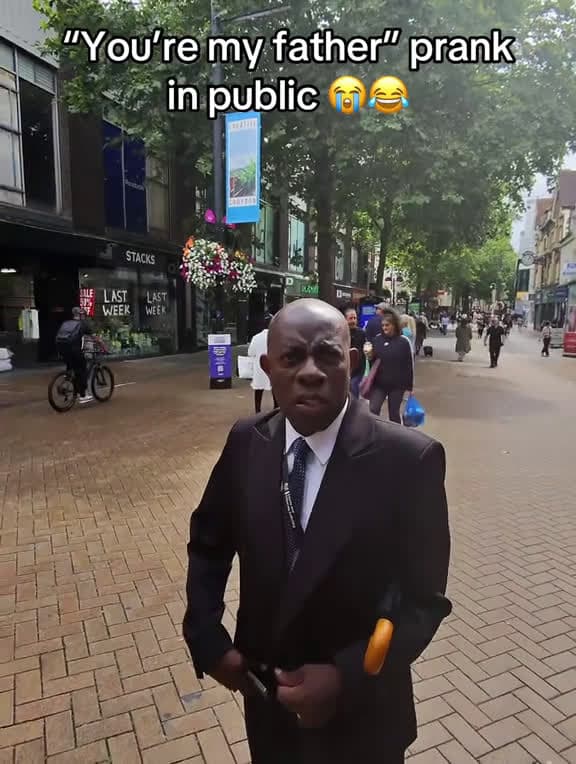 cover for You are my dad public prank on the streets 😂😂😂